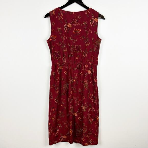 Katie Lee Collection Vintage Wine Paisley Midi Dress Size 10 - Picture 5 of 5